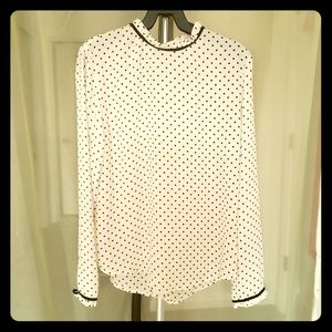 Mock neck polka dot blouse in size L